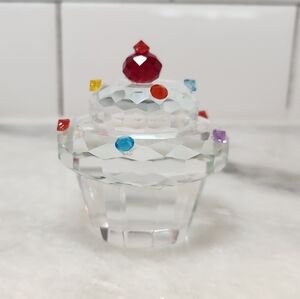 Art Glass Cupcake With Sprinkles - Paperweight